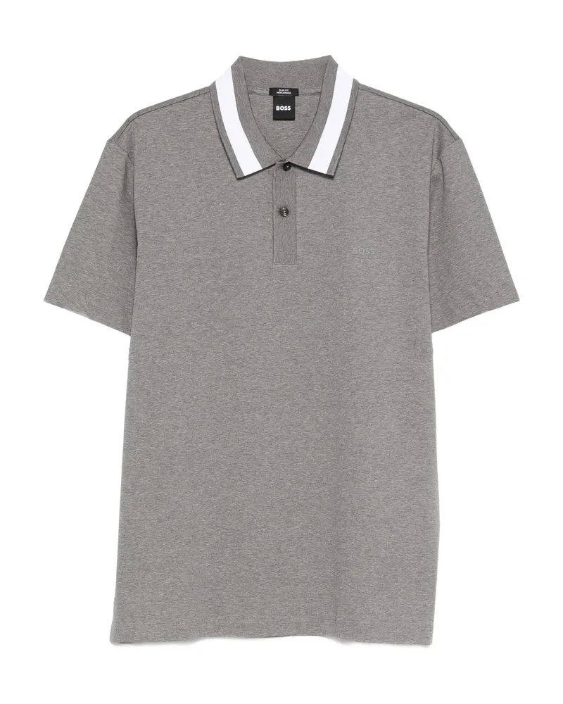 HUGO BOSS Mercerised Polo Shirt Grey