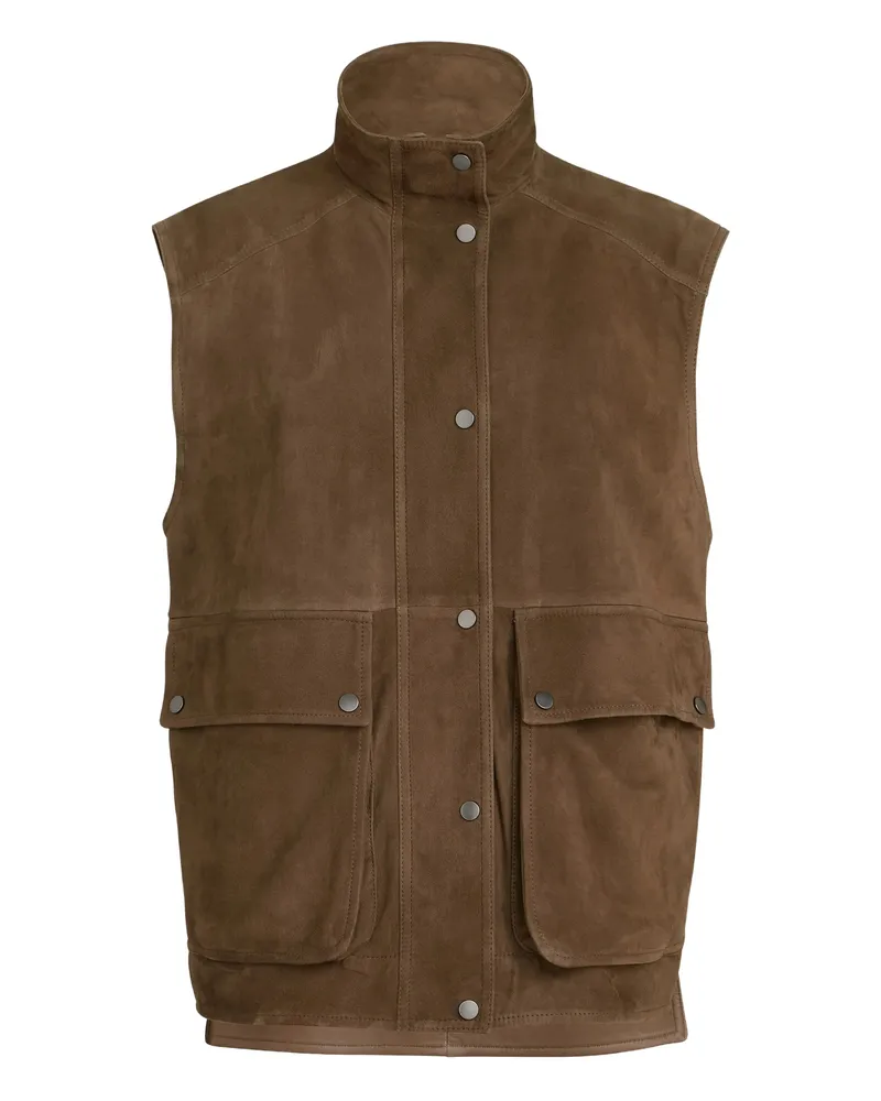 Brunello Cucinelli Monili-detail Front-pocket Vest Brown