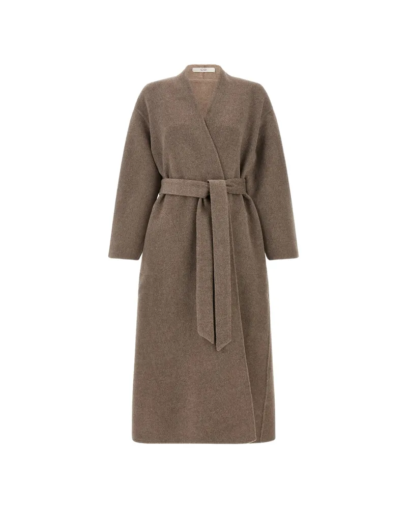 Co Belted Robe-style Coat Brown