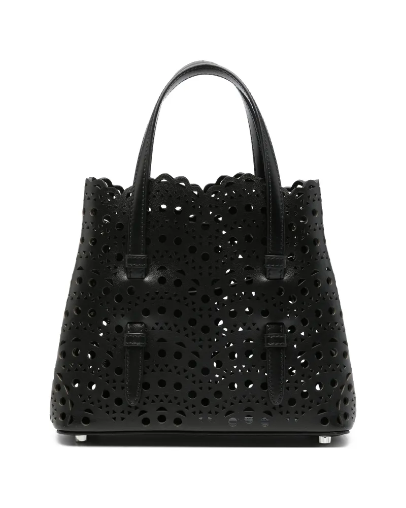 Alaïa Mina 20 Bag In Perforated Vienne Calfskin Black