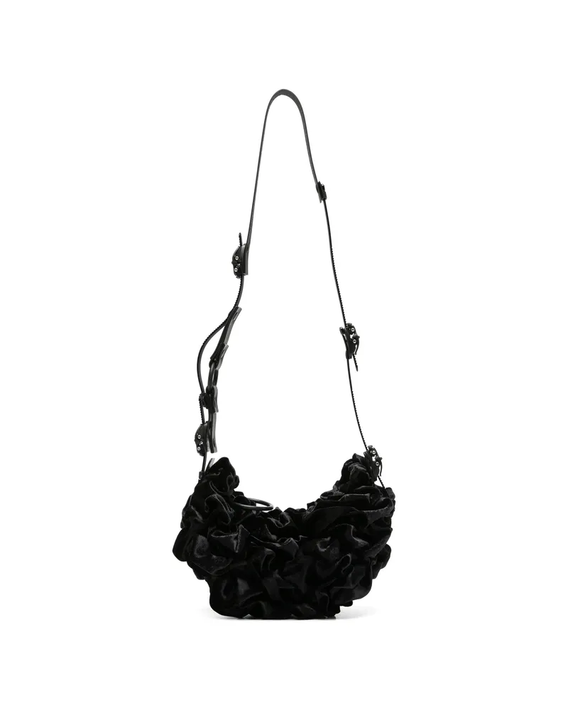 Innerraum Ruffled Velvet Tote Bag Black