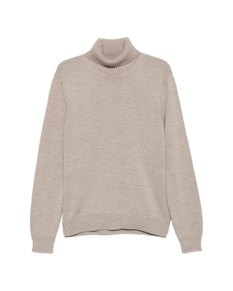 Zanone Ribbed-knit Roll-neck Sweater Neutrals