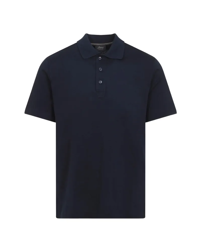 Brioni Buttoned Polo Shirt Blue