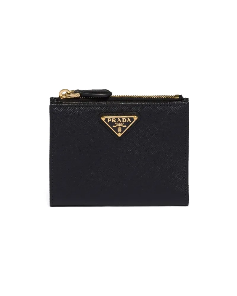 Prada Triangle-logo Saffiano Leather Wallet Black