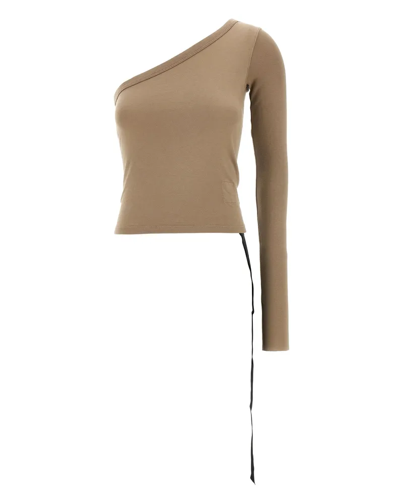 DRKSHDW by Rick Owens Ziggy Asymmetric-neckline T-shirt Neutrals