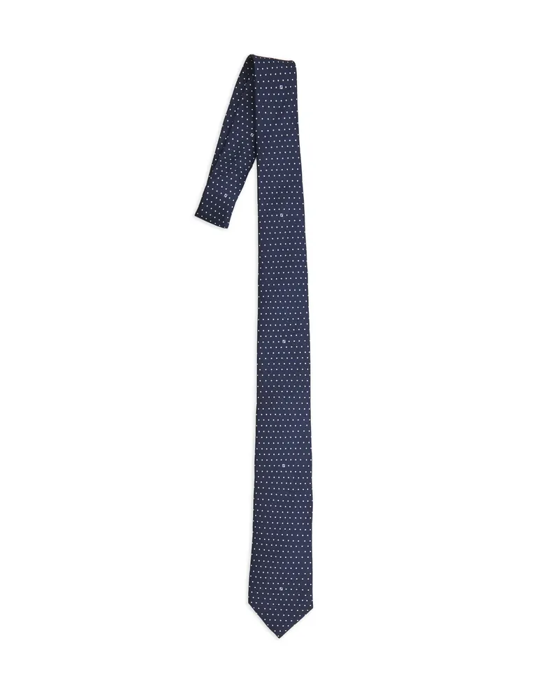 Fendi Micro Polka-dot Silk Tie Blue