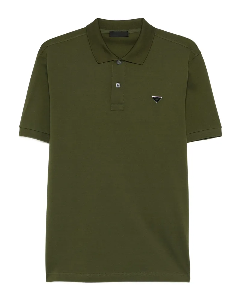 Prada Triangle-logo Polo Shirt Green