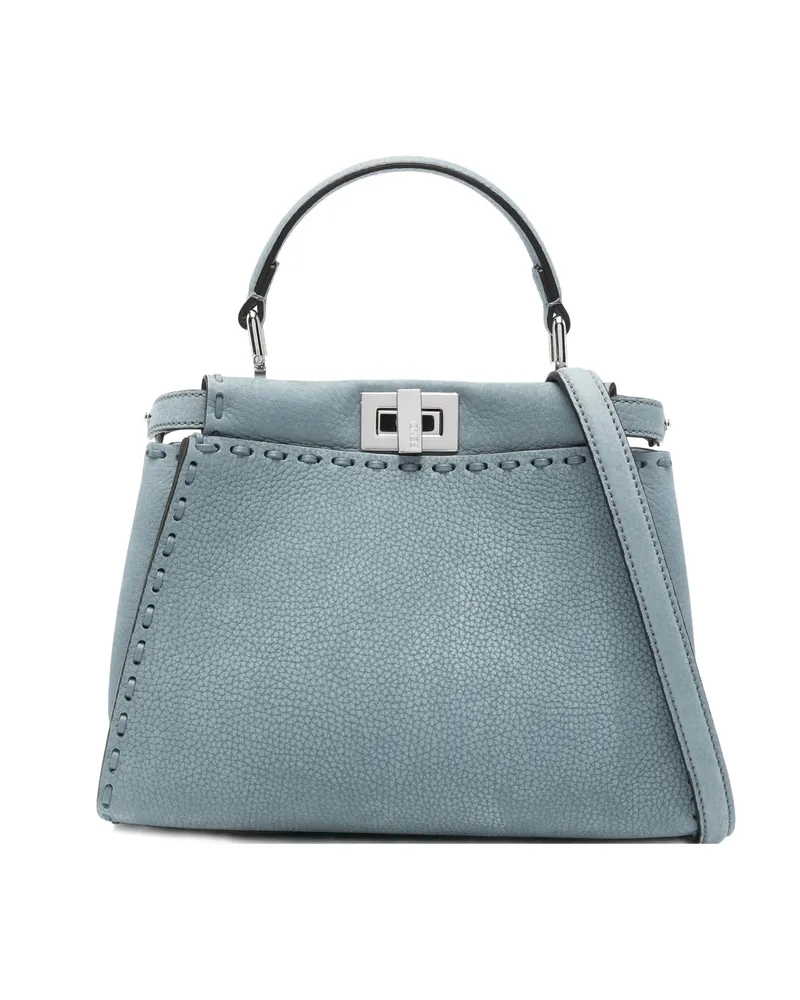 Fendi Mini Peekaboo Tote Bag Blue