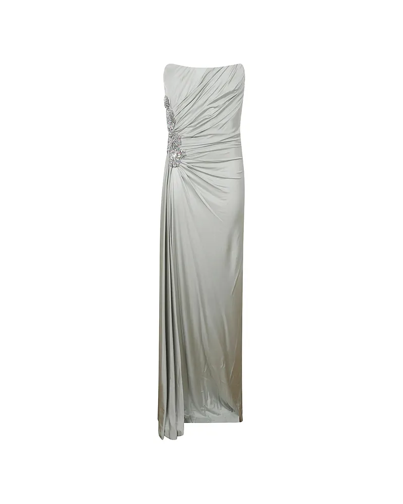 COSTARELLOS Lorinne Jersey Crystal-embellished Maxi Dress Green