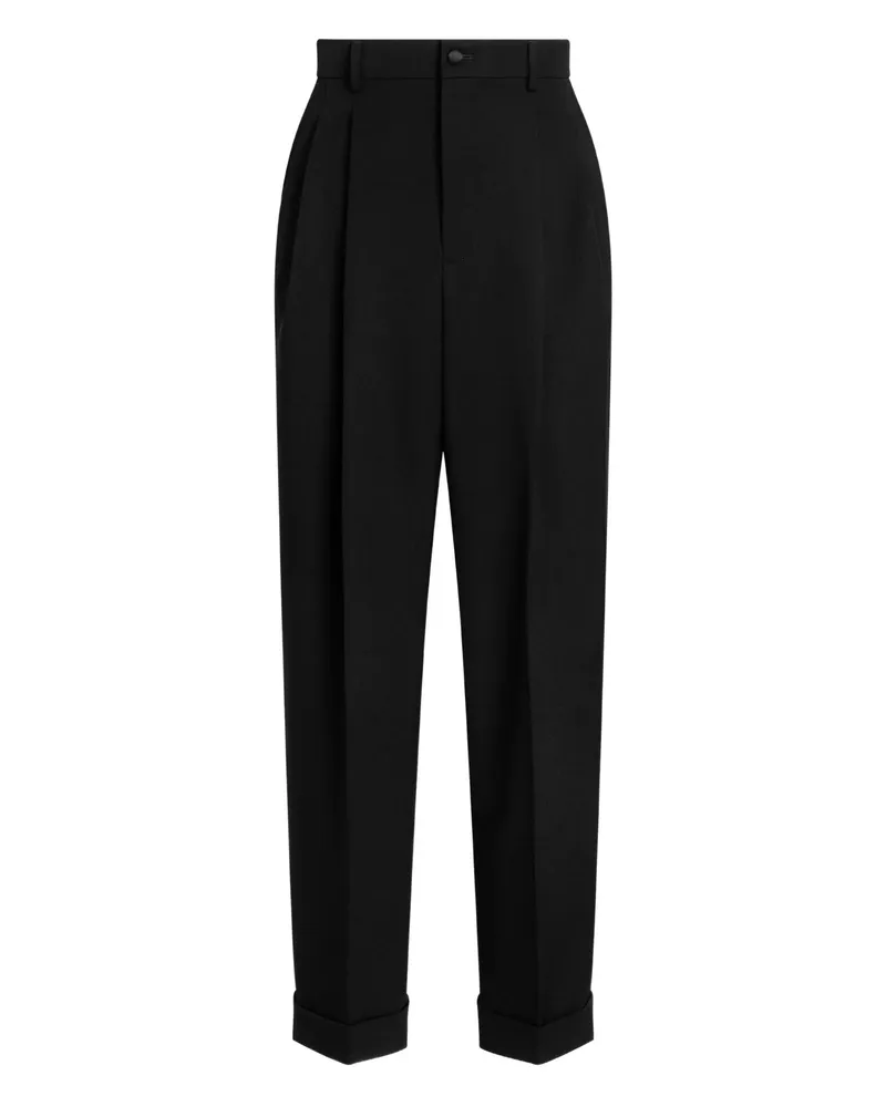 Dolce & Gabbana Pleated Cuffed Trousers Black