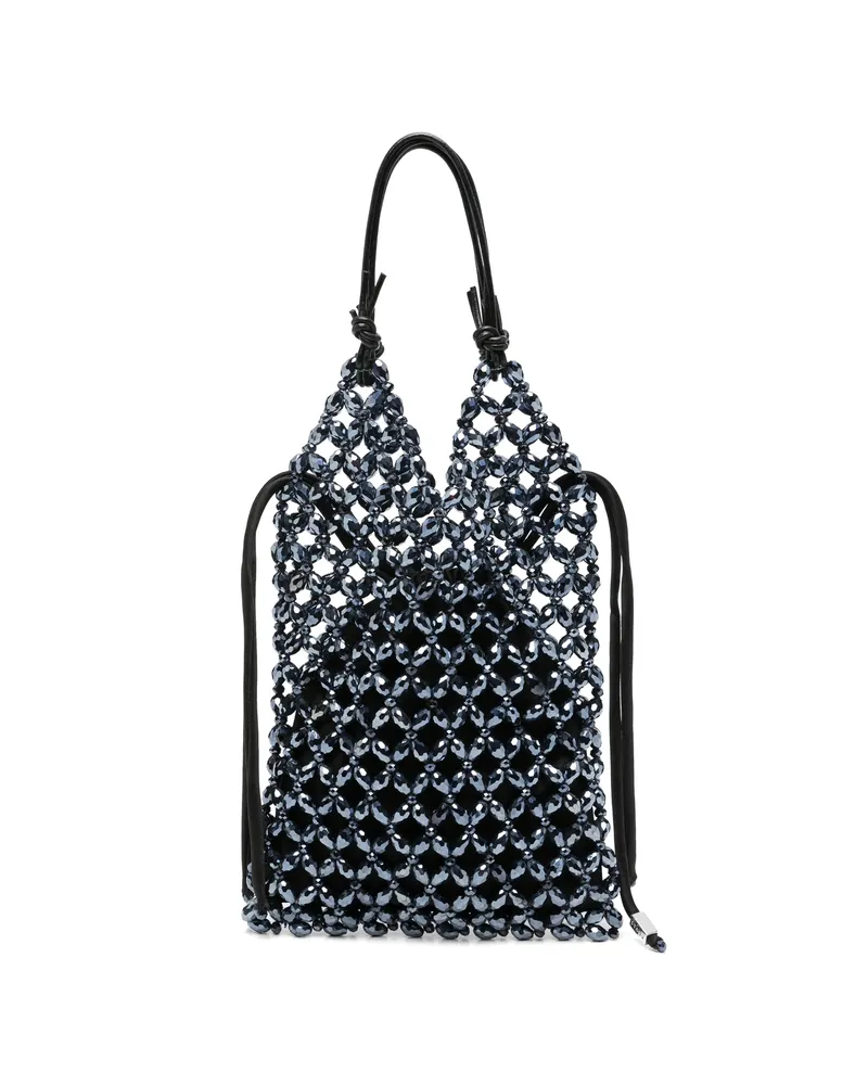 STAUD Karka Beaded Tote Bag Black