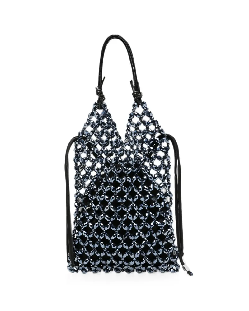 STAUD Karka Beaded Tote Bag Black