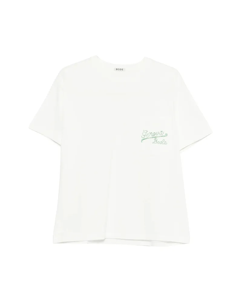 BODE Geneva Beaded Pocket T-shirt White