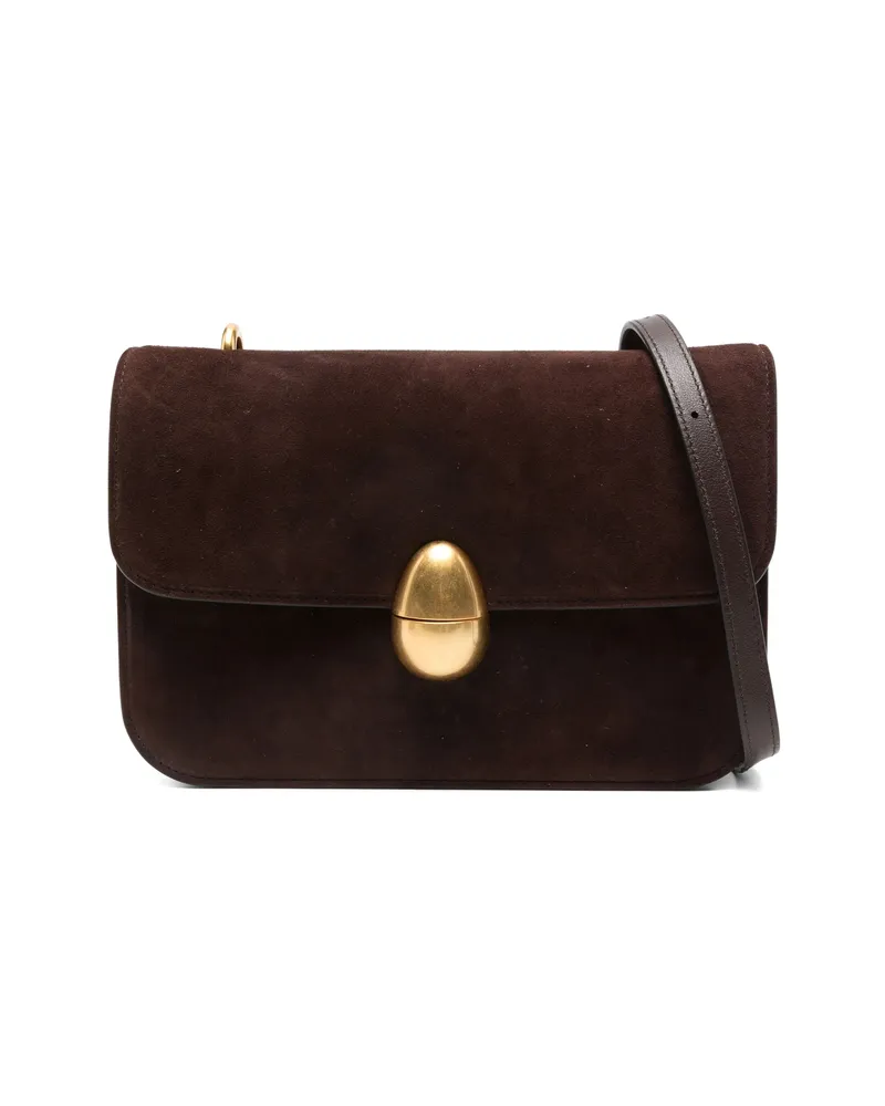 NEOUS Suede Clasp-fastening Shoulder Bag Brown