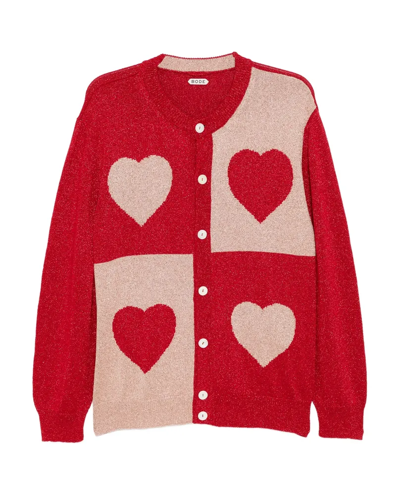 BODE Lame-hearts Cardigan Red