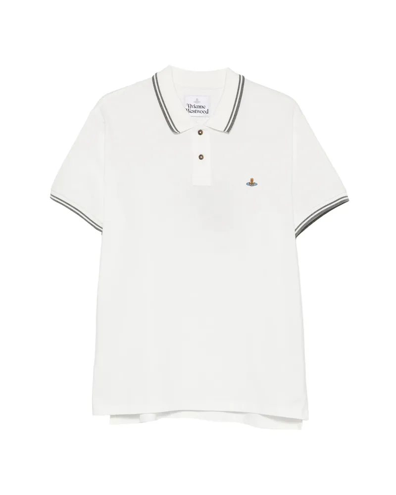 Vivienne Westwood Classic Embroidered-detail Cotton Polo Shirt White