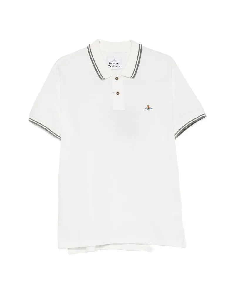 Vivienne Westwood Classic Embroidered-detail Cotton Polo Shirt White