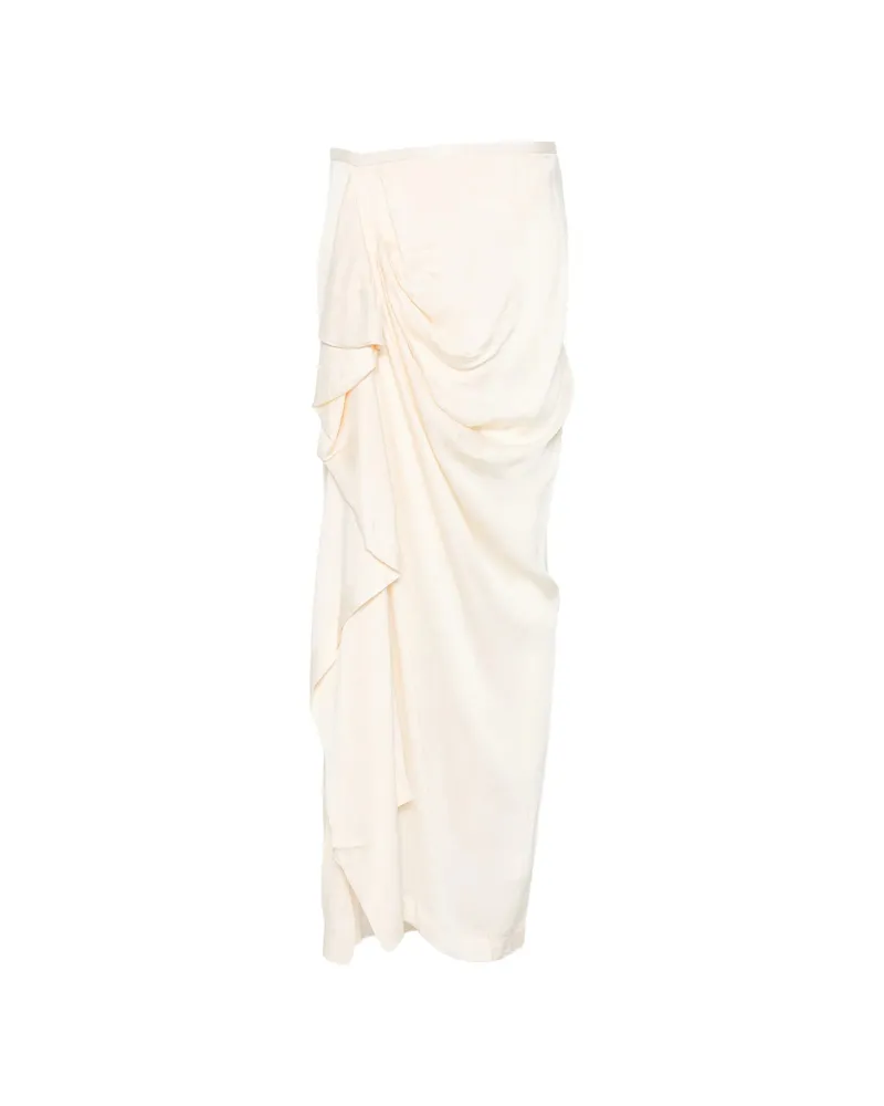 BONDI BORN Draped Long Skirt Neutrals