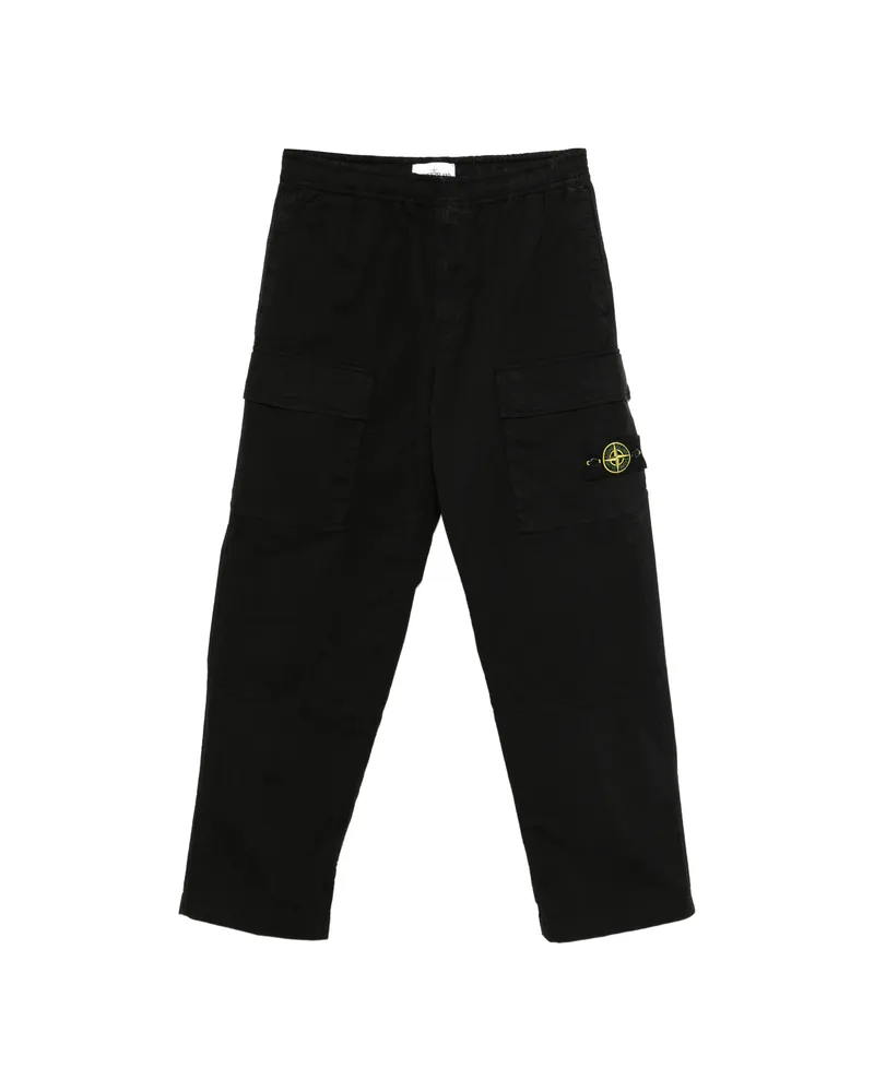 Stone Island Cargo Logo-patch Trousers Black