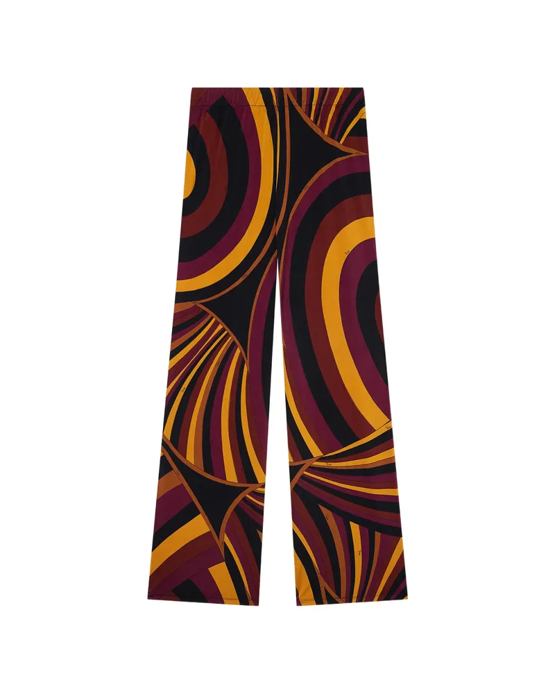 Emilio Pucci Iride Print Satin Jersey Pants Black