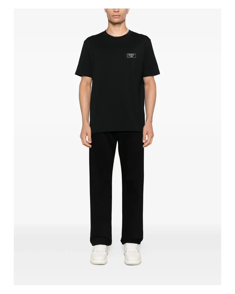 Balmain Logo-motif Cotton T-shirt Black