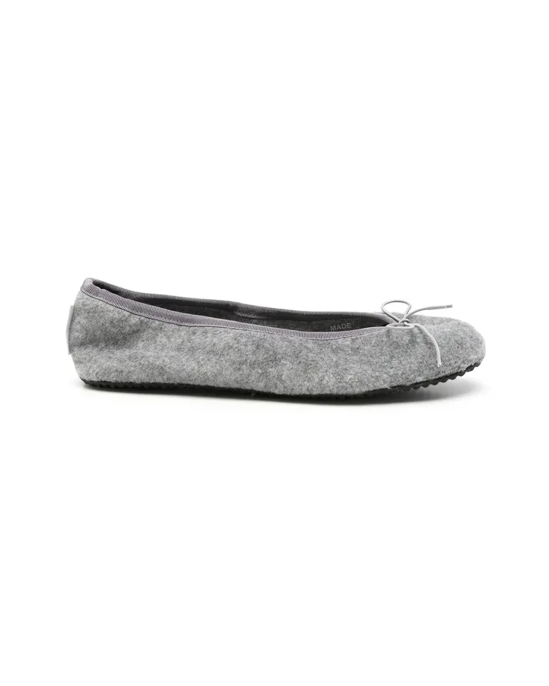 GIMAGUAS Bow-detail Felt Ballet Flats Grey