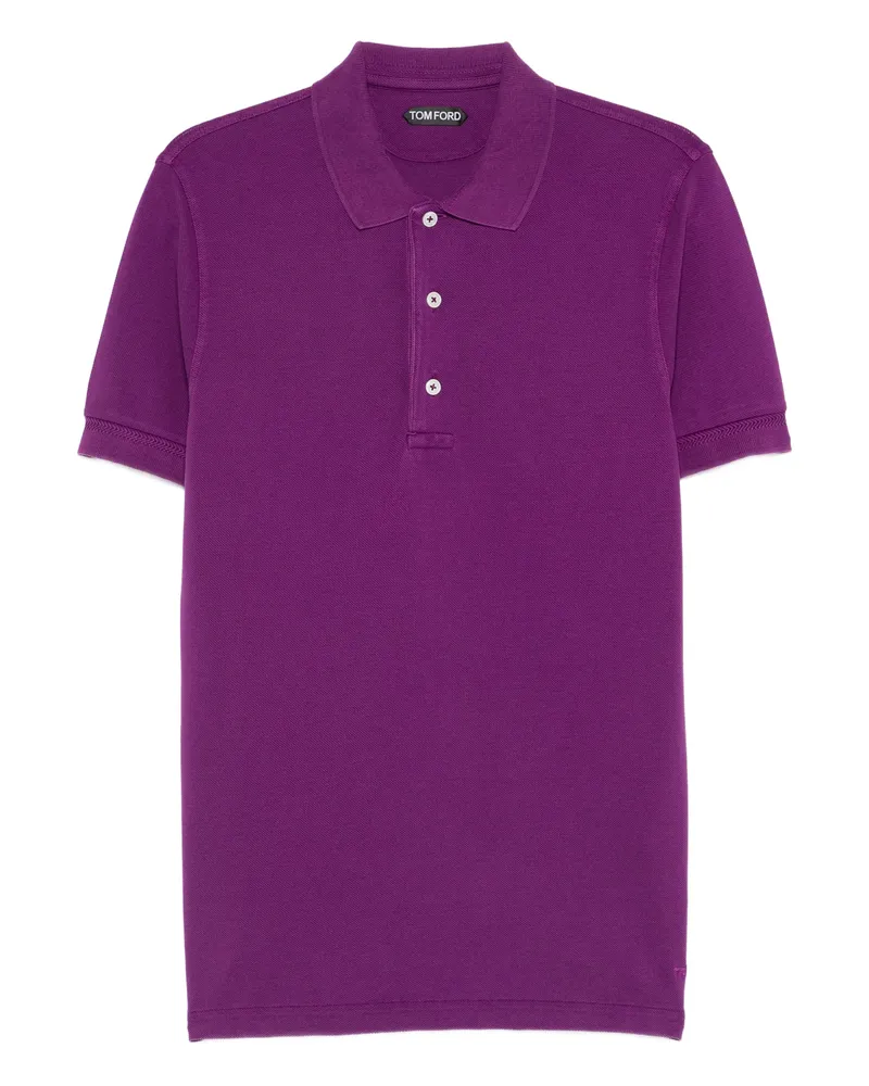 Tom Ford Buttoned Polo Shirt Purple