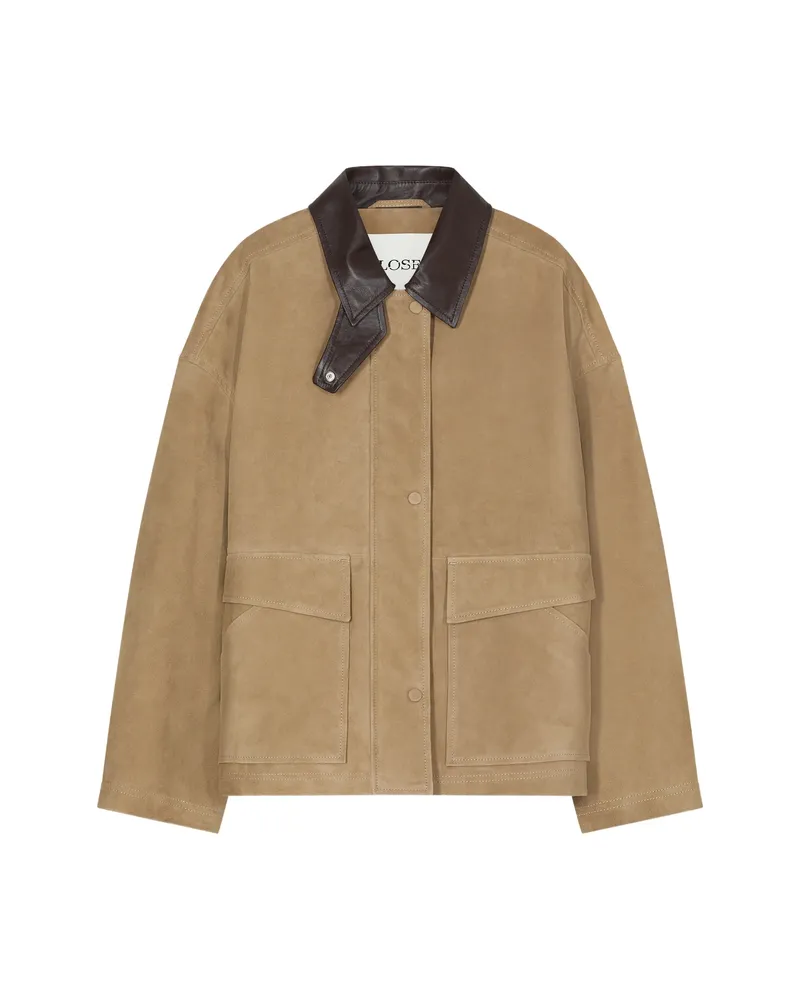 Closed Suede Leather Jacket Neutrals
