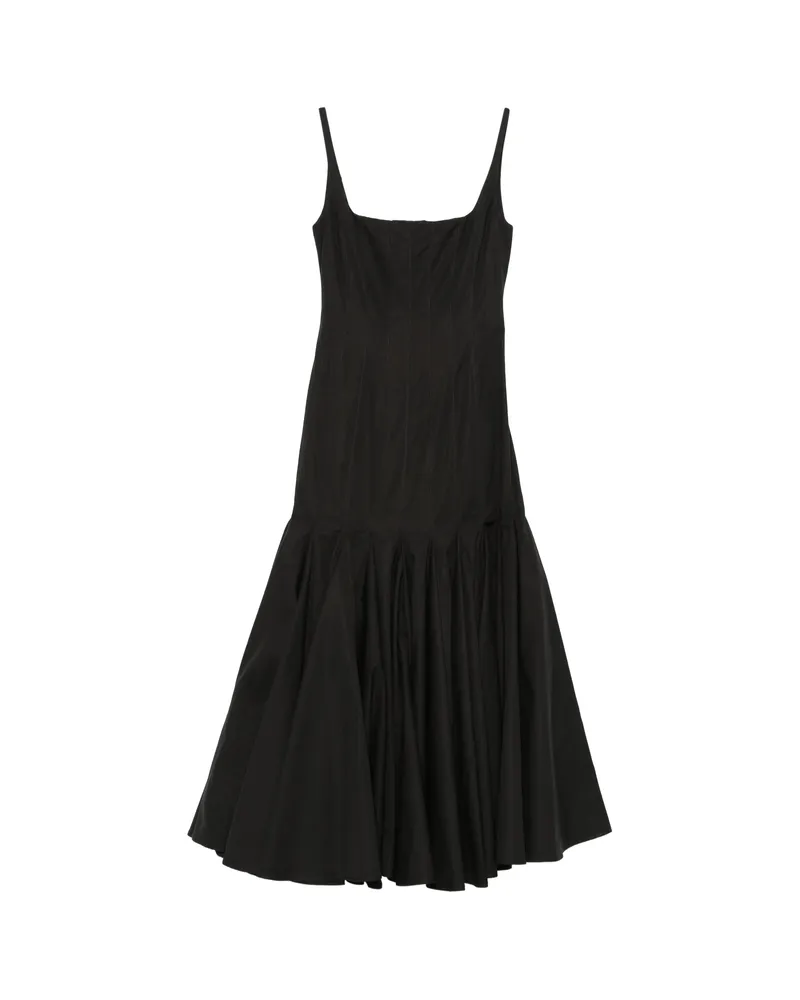 Jacquemus La Agave Pleated Midi Dress Black