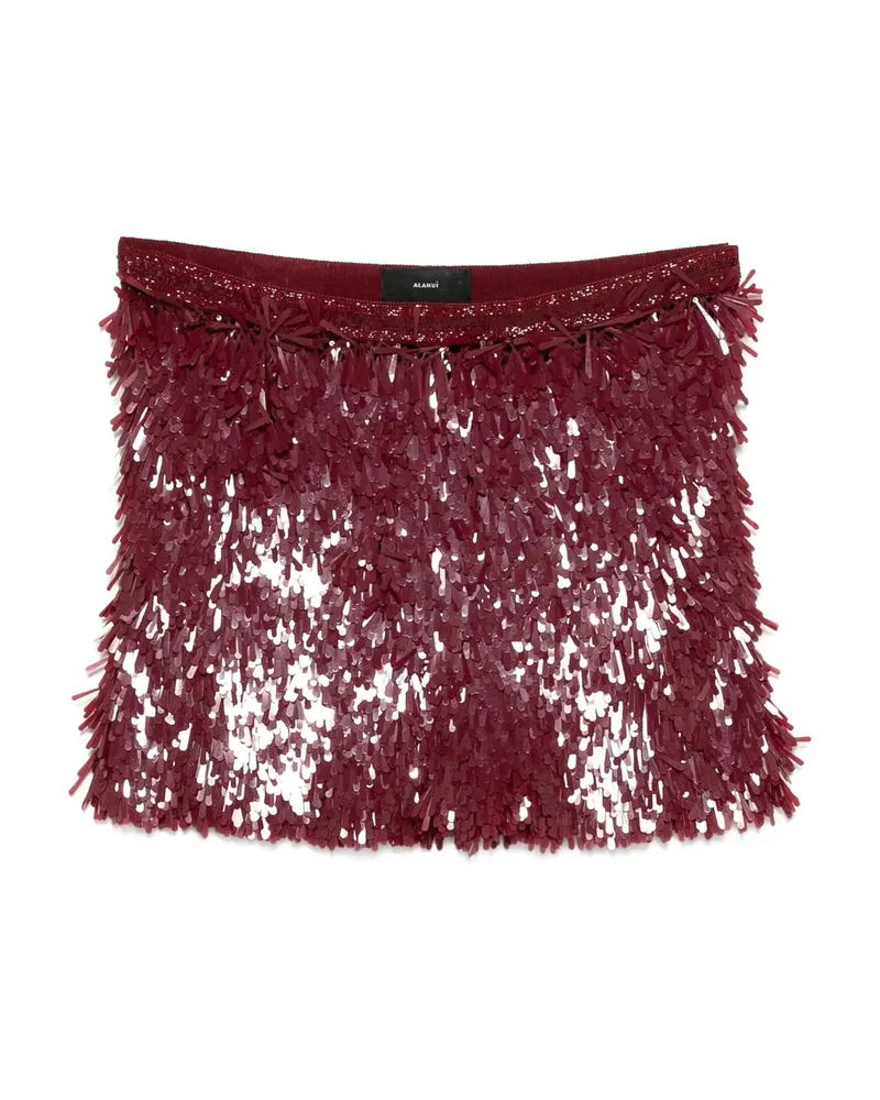 Alanui Fringe Mini Skirt Red