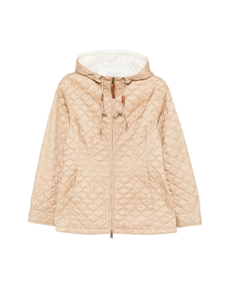 Moncler Quilted Hooded Jacket Neutrals