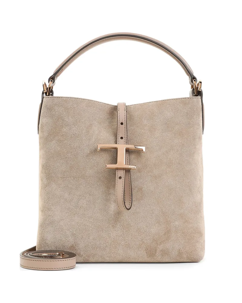 TOD'S Suede Tote Bag Neutrals