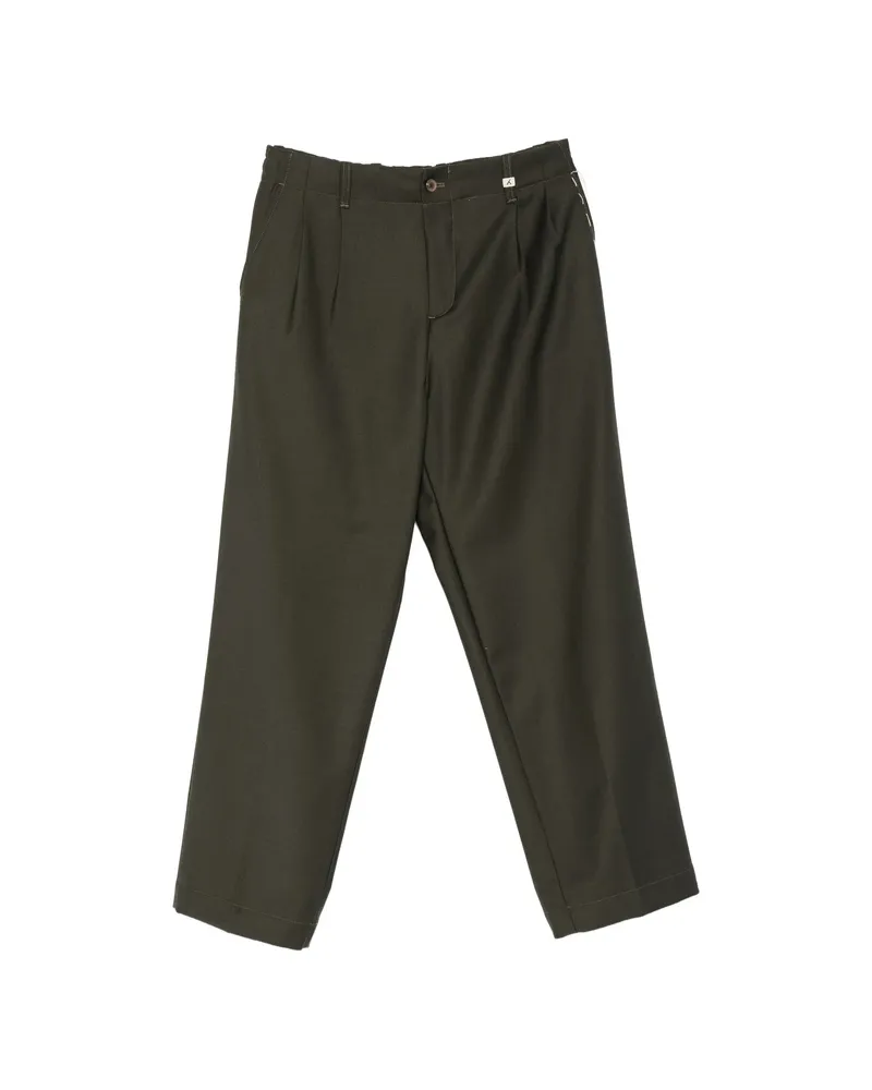 MYTHS Pleated-front Straight-leg Trousers Green