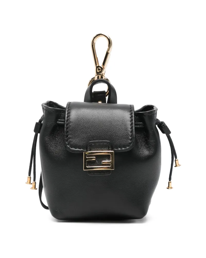Fendi Logo-plaque Bag Charm Black