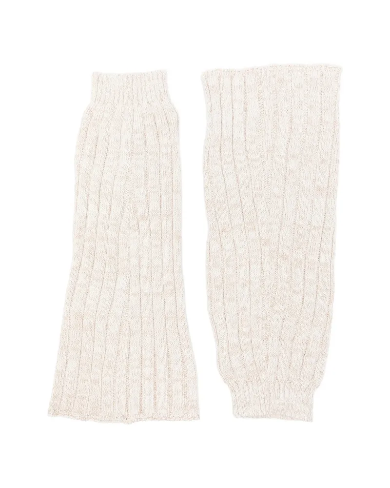 UGG Ribbed Button-detail Leg Warmers Neutrals