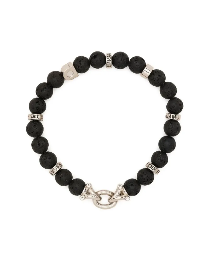 Ferragamo Stone Beaded Bracelet Black