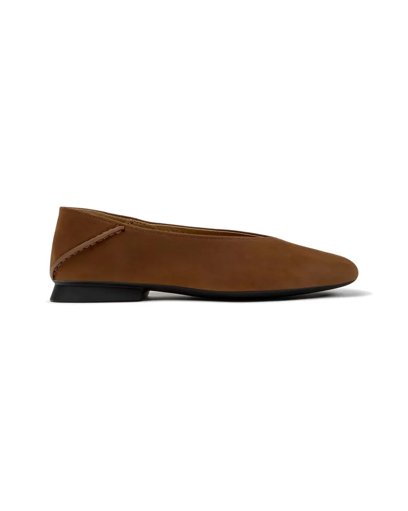 Camper Casi Myra Nubuck Leather Ballet Flats Brown