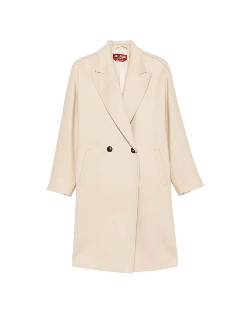 Max Mara Double-breasted Peaked-lapel Coat Neutrals