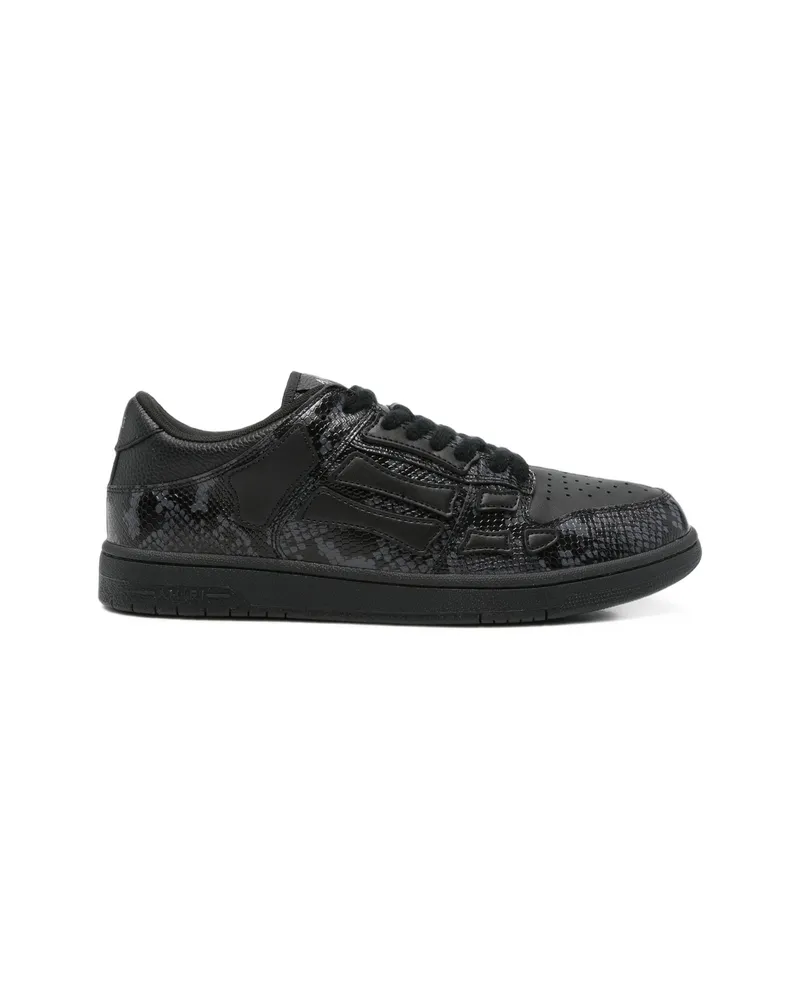Amiri Skeltop Snakeskin-effect Sneakers Black