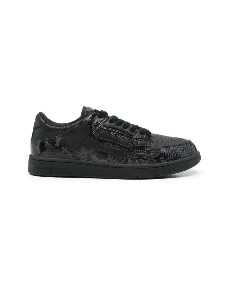 Amiri Skeltop Snakeskin-effect Sneakers Black