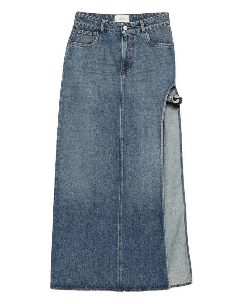 COPERNI Garder Belt-detail Side-split Denim Skirt Blue
