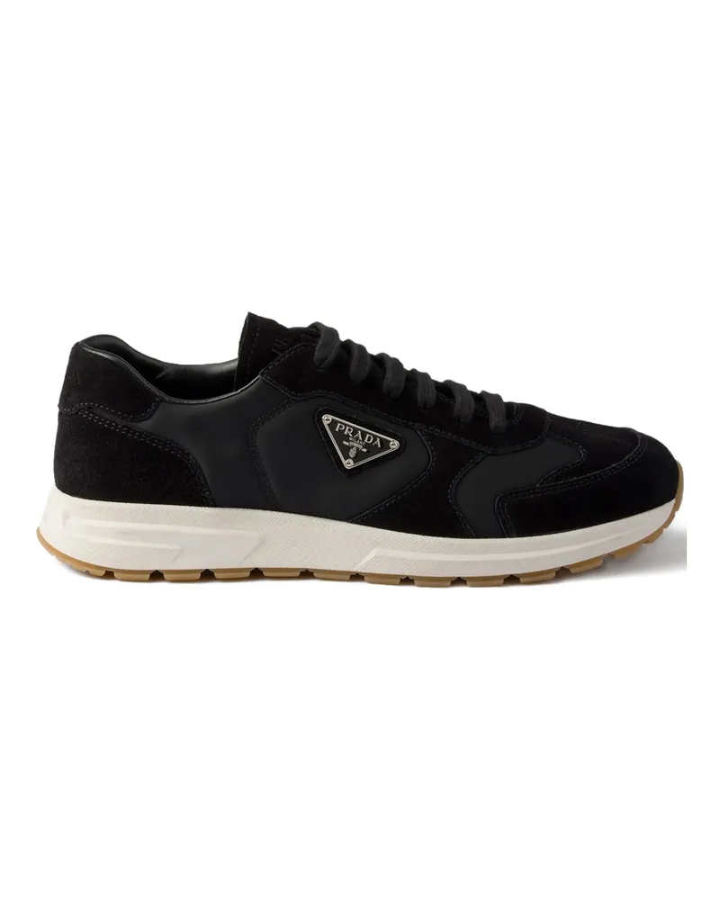 Prada Prax Triangle-logo Panelled Sneakers Black