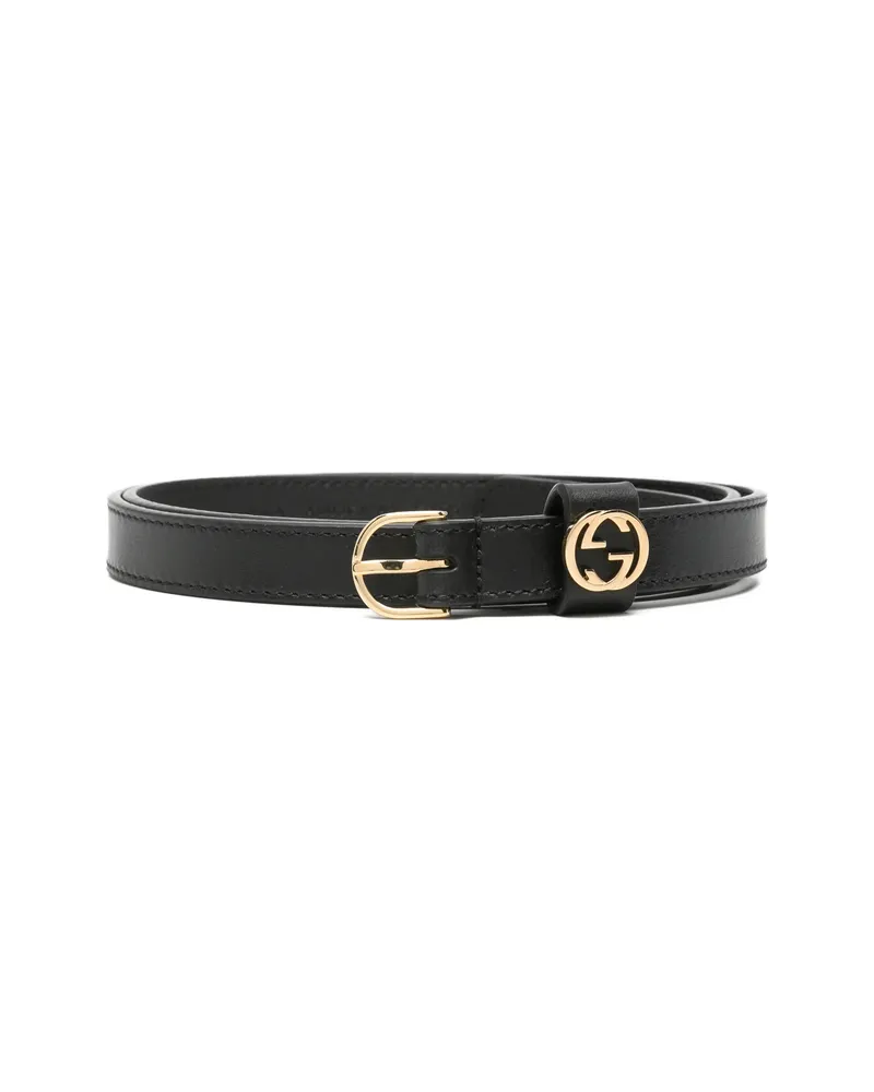 Gucci Interlocking G Leather Belt Black