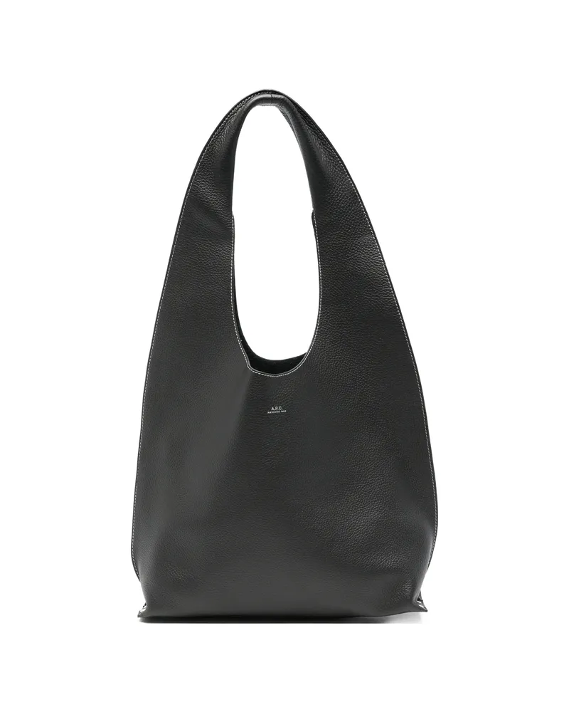 A.P.C. A. p.c. Le Neige Grainy-leather Shoulder Bag Black