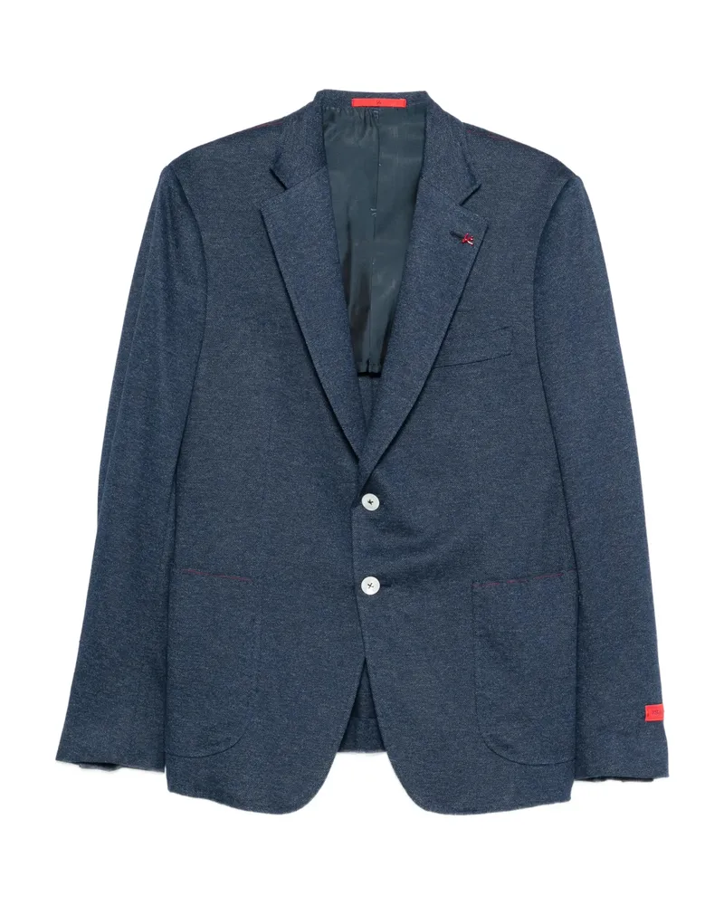 Isaia Button Blazer Blue