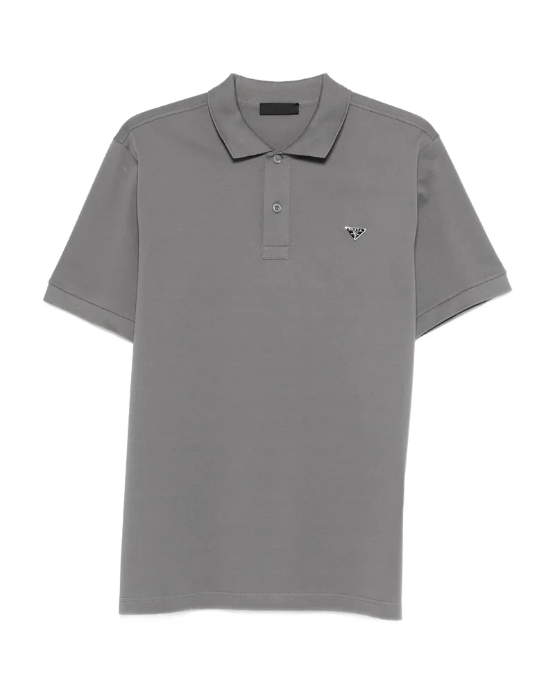 Prada Chest-logo Polo Shirt Grey