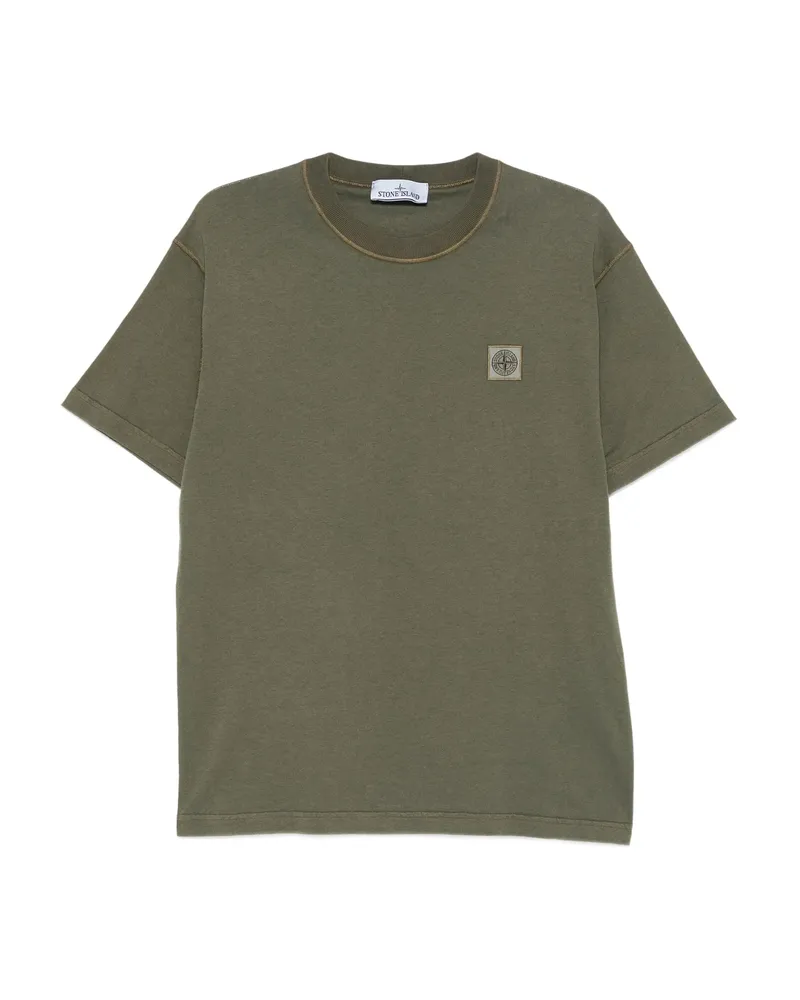 Stone Island Compass-patch Cotton T-shirt Green