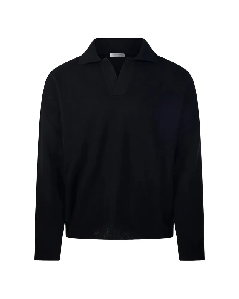 Roberto Collina Polo-collar Knitted Sweater Black