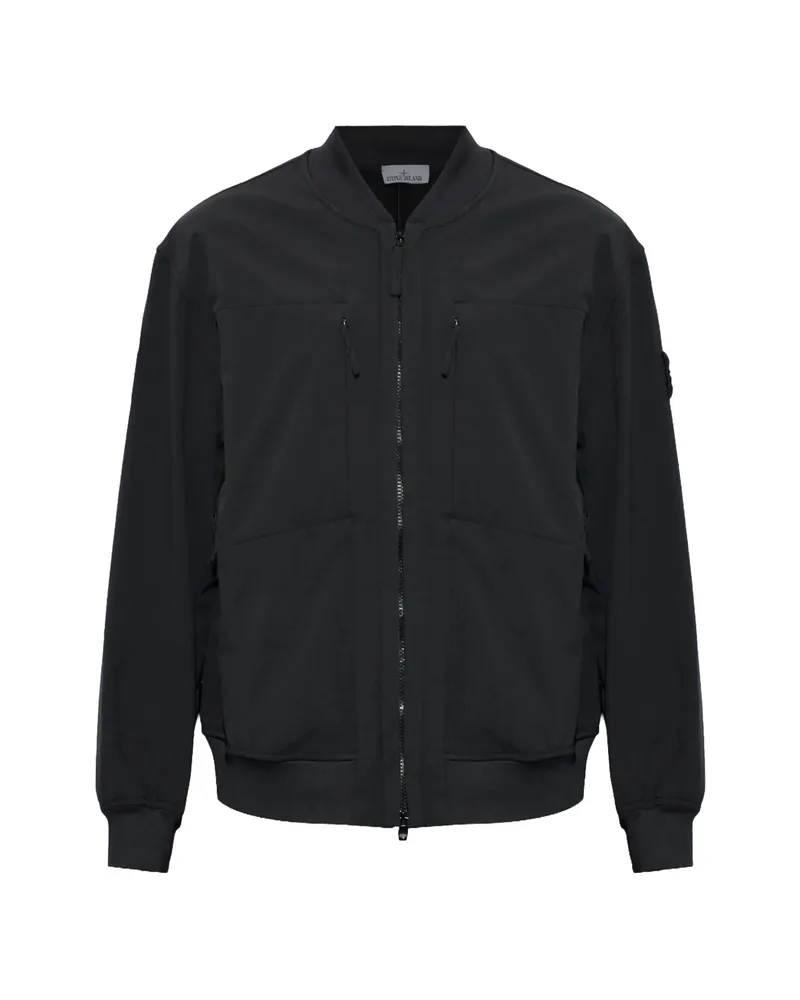 Stone Island Logo-patch Hooded Jacket Black