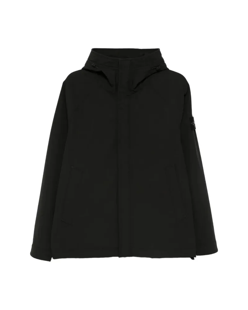 Stone Island Logo-patch Hooded Jacket Black